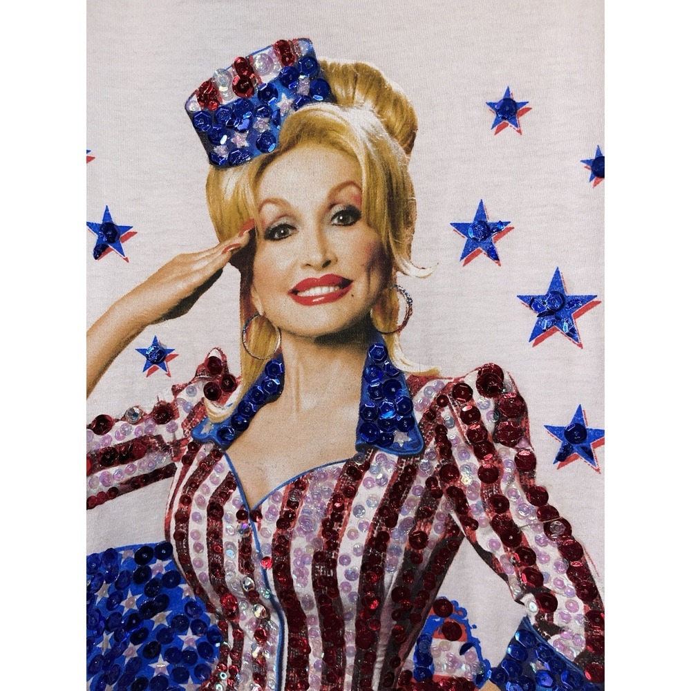 Dolly Pardon For President Sequins Tshirt Unisex 2XL Big Américan Patriotic '16